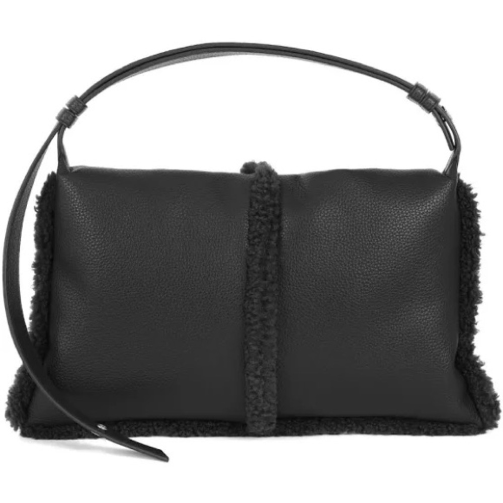Brand New Authentic SIMON MILLER Puffin Faux Shearling Paneled Shoulder Bag